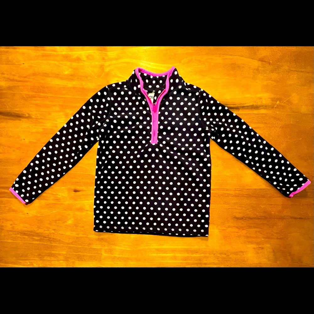 oshkosh B’Gosh Girl’s Quarter Zip Fleece Pullover Polka Dots